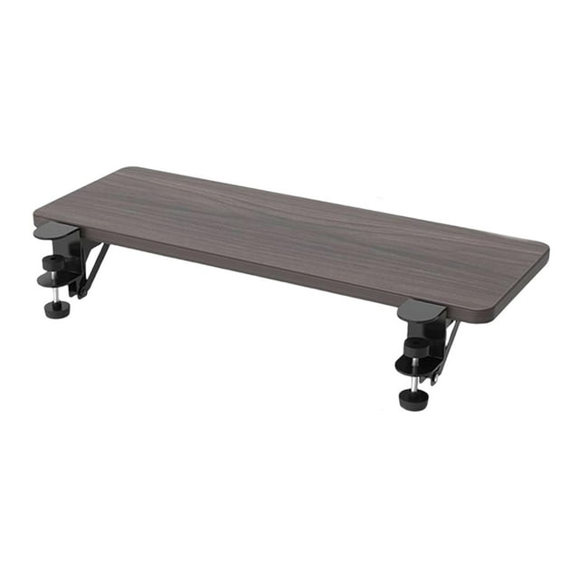 Transemion Sturdy C Clamp Mount Computer Keyboard Tray Wooden Ergonomic Table Extension Board Bringing Comfort To Office Smooth Brown 75cm