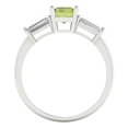 thumbnail image 4 of Clara Pucci 14K White Gold Solid Gold Peridot Three-Stone Anniversary Ring for Women - 1.5 cttw Emerald Cut, 4 of 8