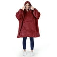 thumbnail image 4 of Oversized Hoodie Sweatshirt, Wearable Sherpa Blanket Pullover, Soft Warm Comfortable Portable Travel Sweater Pillow for Adults Men Women, Gift for Her, 4 of 7