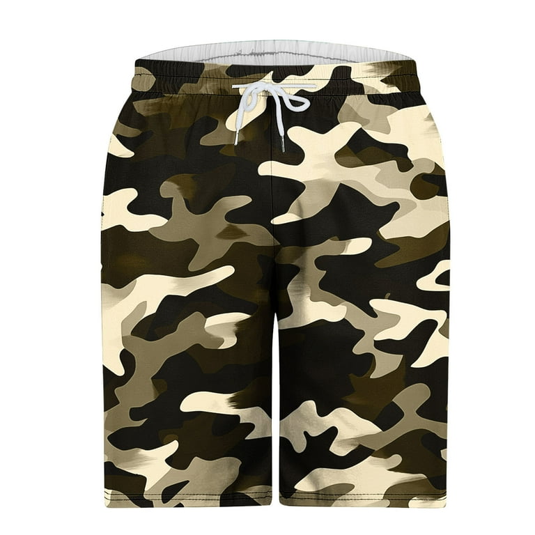 ZCFZJW Mens Camo Swim Trunks Lightweight Quick Dry Swimming Board