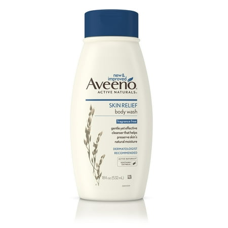 (3 pack) Aveeno Skin Relief Fragrance-Free Body Wash for Dry Skin, 18 fl.