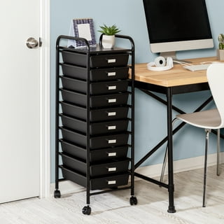 TMS Metal Drawer Storage Organizer, Filing Multidrawer Storage Cabinet,  Document Storage Box Desktop and Under Desk Drawer Cabinet (Black, 4  Drawers)