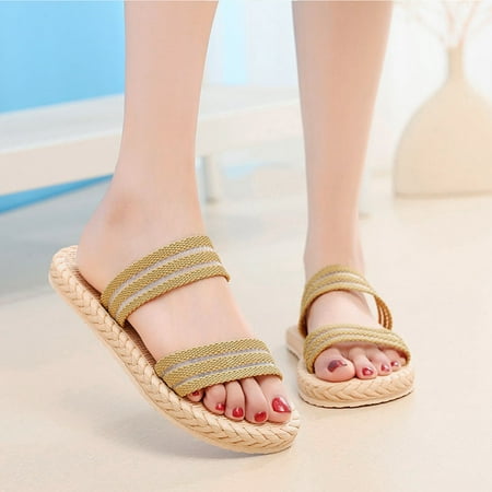

Cathalem Breathable Buckle Strap Shoes Mouth Flowers Rhinestone Ladies Sandals Fish Wedge Heel Women s Womens Fuzzy Slipper Socks Yellow 6.5