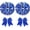 Blue, variant on Minzimin 4 Pcs 14" Cheerleading Pom Poms with Hair Bows | 2 Metallic Cheerleader Pompoms with Baton Handle, 2 Large Bows, for Cheering School Team Spirit Sports Games Dancing Party