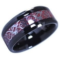 thumbnail image 2 of Celtic Knot Red Dragon Ring Black Tungsten Wedding Band 8mm, 2 of 3