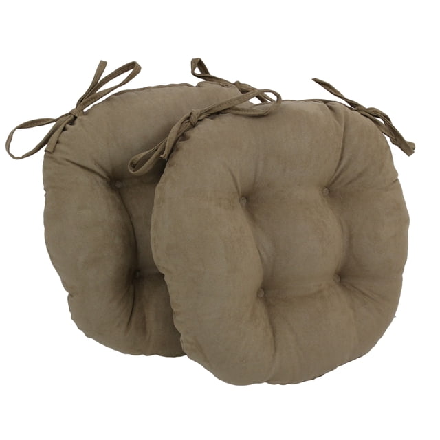 Cojines redondos para silla de microgamuza maciza de 16 pulgadas (juego de 2) - Java Blazing Needles 916x16RD-T-2CH-MS-JV