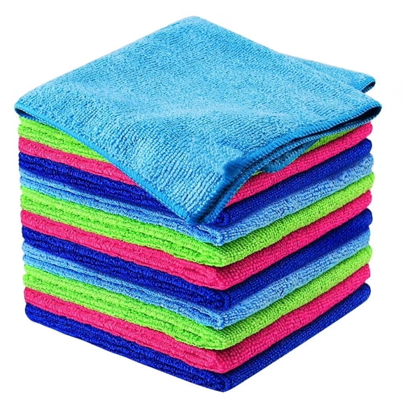 12Pcs Premium Microfiber Cleaning Cloth for Household Cleaning,12" x 12"