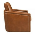 thumbnail image 3 of Roco 34 Inch Accent Chair with Swivel, Faux Leather Upholstery, Brown, 3 of 5