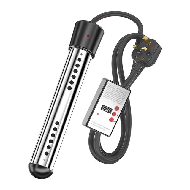 Wartleves Calentador de agua eléctrico, calentador de agua portátil para piscina inflable, calentador de agua para bañera, calentador de acuario, herramienta de ebullición rápida de agua