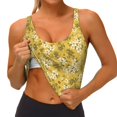 thumbnail image 4 of Fotbe Flower Pattern Womens' Sports Bra Longline Wirefree Padded with Medium Support Sports Moisture-Wicking Workou Vest,Tank Top-Small, 4 of 9