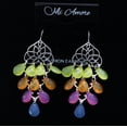 thumbnail image 3 of Mi Amore Multicolor Faceted Acrylic Accent Dangle-Earrings Silver-Tone, 3 of 4