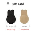 thumbnail image 2 of Luxtrada 2 Pairs Rabbit Ear Self Adhesive Invisible Bra Breast Lift Up Strapless Nipplecovers Backless Push Up Bra "Black & Skin, E Cup", 2 of 8