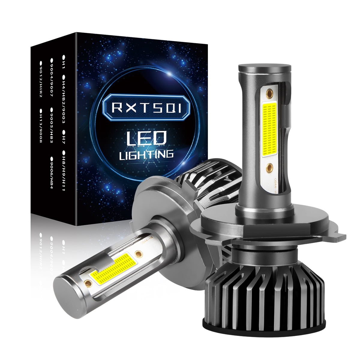 LED Headlight Bulbs Headlight bulb H4 9003 Hi/Low All-in-One Conversion Kit  Led headlights H7 H8 H9 H11 9005 9006 with COB Chips 8000 Lm 6500K Cool  White Beam Bulbs IP68 Waterproof, 