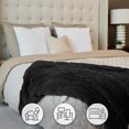thumbnail image 4 of Sunbeam Extra Long Heated Throw Blanket Ribbed Velvet 4 Heat Settings Auto-Off Black 50 x 70, 4 of 15