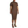 thumbnail image 3 of Derek Heart Juniors' Plus Size Mock Neck Brushed Jersey Dress, 3 of 5