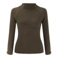 thumbnail image 2 of Vedolay Womens Tops Women's Fall Sweater Knit V Neck Oversized Fashion Pullover Casual Long Sleeve Top,Khaki A, 2 of 5
