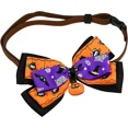 thumbnail image 1 of Collar ajustable para mascotas de Halloween, collar con hebilla de Halloween con baberos con pajarita de campana, accesorios para disfraces de mascotas para perros y gatos de Halloween (L 27-35 cm), 1 of 5