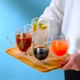 thumbnail image 4 of Taza de vidrio de doble pared resistente al calor, taza de vidrio de borosilicato alto, tazas de cerveza, jugo, café, agua, taza transparente, artículos para beber, regalo, 4 of 5