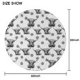 thumbnail image 6 of White Highland Cow Lemon Pattern Round Tablecloth 60"x60",Wrinkle Wipeable Table Cloth for Kitchen Dining Room Picnic Patio Party, 6 of 6