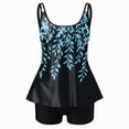 thumbnail image 5 of NOLDARES Womens Tummy Control Tankini Swimsuits Color Block Bathing Suit V Neck Two Piece Swimwear with Shorts(Sky Blue,L), 5 of 5