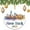 Pattern-2, variant on Christmas Ornament Watercolor New York Skyline Double Sided Porcelain 3 Inch Travel Lover Gift for Boys Girls Round Ceramic Christmas Decoration Housewarming Gift