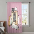 thumbnail image 3 of Pink Cute Cat Sheer Curtains 108 Inches Extra Long, Cartoon Funny Heater Cats Light Filering Curtains, Privacy Drapes Simi Floor to Veiling Curtain for Living Room Bedroom Large Window Treatment, 3 of 9