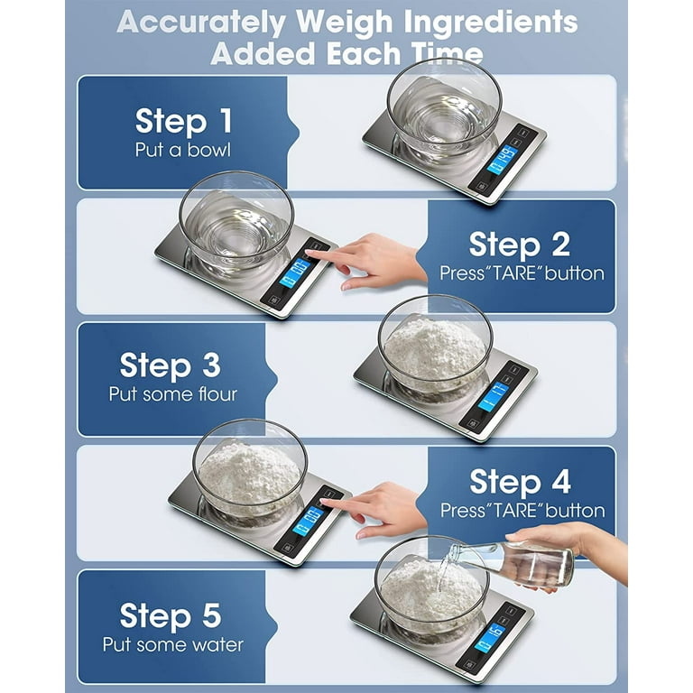 Nicewell Food Scale, 22lb Digital Kitchen White Scale Weight Grams