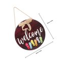 thumbnail image 2 of Welcome Porch Sign Round Wood Front Door Sign Home Wall Decor Wooden Material Decorative 1Pcs, 2 of 4
