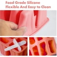 thumbnail image 4 of Popsicle Molds Silicone Ice Cream Mould Ice Lolly Mold with Sticks and Drip Guards Reusable Ice Pop Makers in 12 Cells for Kids Gift Red, 4 of 7