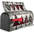thumbnail image 2 of Mailbox Cover Christmas Red Plaid Snow Xmas Tree Black Texture Letter Box Cover Magnetic Mail Wraps Post Garden Decorations 21x18 in, 2 of 6