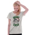 thumbnail image 3 of Cute Meowy Xmas Funny Santa Cat Pun Womens Slim Fit Graphic Tee Brisco Brands S, 3 of 5