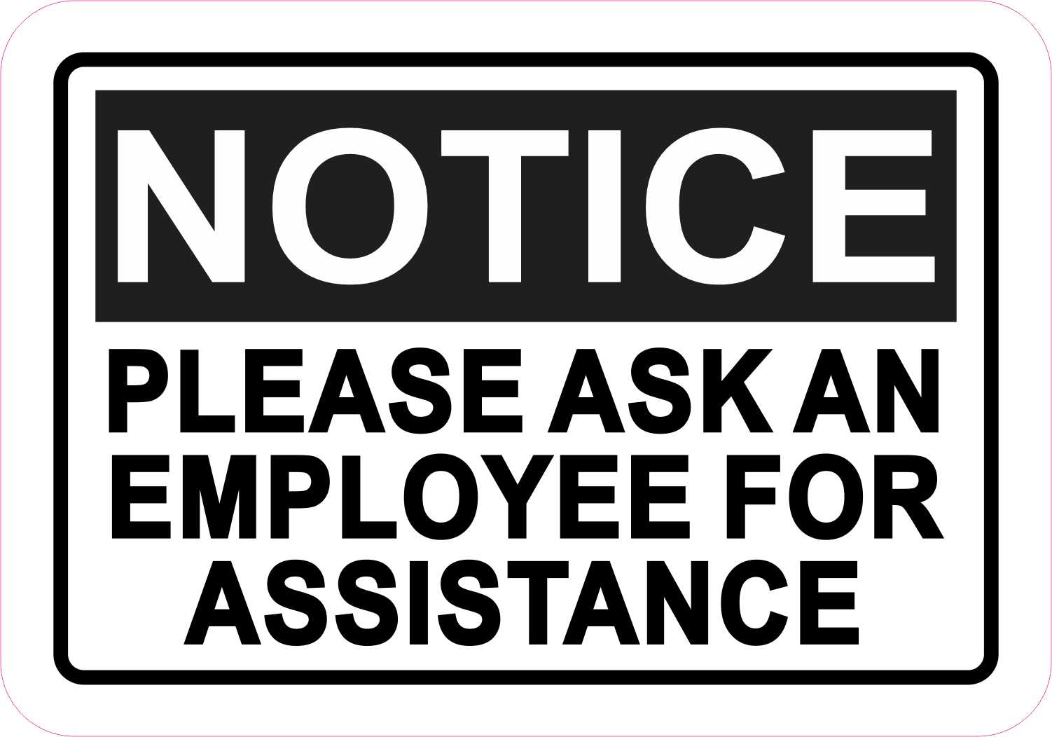 5in x 3.5in Notice Ask for Assistance Magnet - Walmart.com