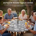 thumbnail image 3 of Round Outdoor Tablecloth with Umbrella Hole and Zipper, Grey Dog Paw Tablecloth with Elastic Waterproof, Modern Geometric Abstract Aesthetics Patio Table Covers for 31" - 35" Picnic Pool Tables, 3 of 9