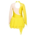 thumbnail image 5 of IEFIEL Girls Shiny Rhinestone Figure Skating Dress Long Sleeve Ballet Dance Gymnastics Leotard Dress Dancewear Yellow 14, 5 of 7