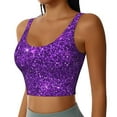 thumbnail image 2 of Fuzoiu Purple Glitter Print Women's Sports Vest,U-Back Sports Tank,Gym Vests,Athletic Sleeveless Shirts,Exercise Undershirts,Yoga, Gym, and Dance Wear-Large, 2 of 8