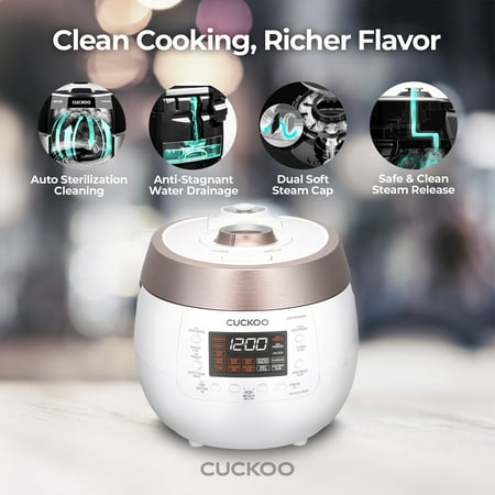 CUCKOO ELECTRONICS - Cuckoo 6 cup Twin Pressure Heating Plate Rice Cooker & Warmer CRP-RT0609FW - White