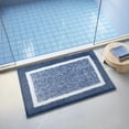thumbnail image 5 of PABUBE Bathroom Rug, Soft Absorbent Bathroom Mat and Bath Mat, Premium Microfiber Shag Bath Rug Machine Washable (15.7"x24",Blue and White), 5 of 10