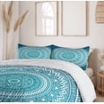 thumbnail image 6 of Ambesonne Ethnic Duvet Cover Sets, Starry Flowers, 2-King, Dark Turquoise, 6 of 6