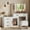 White, variant on GALAXHERO Vanity Desk with Lighted Mirror and Glass Top, Makeup Table Combo with 5 Drawers and Cabinet, Dressing Table with Charging Station for Girls, Women, Black