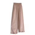 thumbnail image 2 of Delayuji Womens Wide Leg Pants High Waisted Straight Leg Loose Cotton Linen Pants Casual Lace Wrapped Baggy Pants L-4XL, 2 of 6