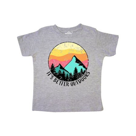 

Inktastic It s Better Outdoors Mountains at Sunset Distressed Gift Toddler Boy or Toddler Girl T-Shirt