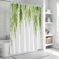 thumbnail image 6 of Green Shower Curtain, Waterproof Shower Curtains for Bathroom, Summer Botanical Leaves Watercolor Washable Fabric Bathtub Curtain Set Bath Decor with 12 Hooks 72"x78", 6 of 8
