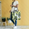 thumbnail image 4 of FORMRS Womens Canvas Tote Bag with Zipper Inner Pocket Shoulder Handbag, Gray Floral, 4 of 7