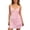 Pink, variant on Womens Embroidered Dress Unique Appliques Beaded Back Lace Up Casual Floral Blue L