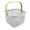 White, variant on Lolmot Scandinavian Iron Basket Portable Storage Basket Wooden Handle Fruit And Vegetable Basket Household Hollowed Out Storage Basket