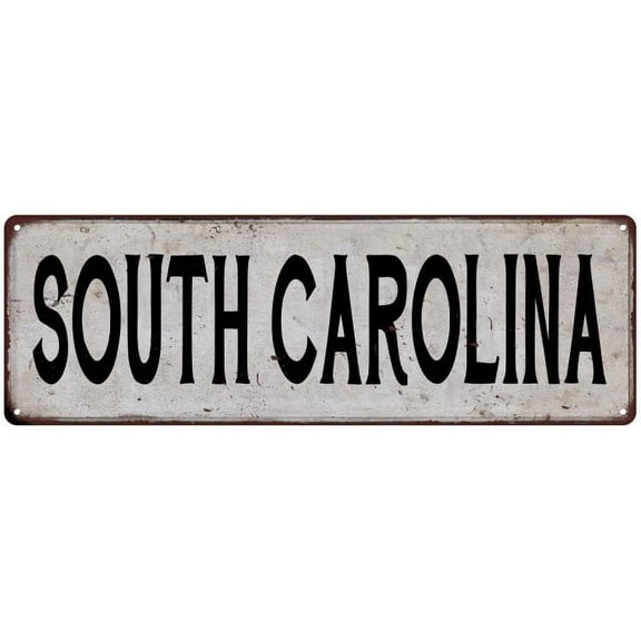 SOUTH CAROLINA Vintage Look Rustic Metal 6x18 Sign City State 106180041378