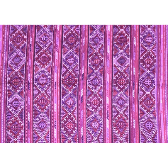Ahgly Company Indoor Rectangle Oriental Purple Traditional Area Rugs, 8' x 10'