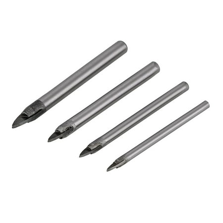 

LKWLPD Set Glass Marble Porcelain Spear Head Ceramic Tile Drill Bit 4/6/8/10Mm Tool 4Pc Silver