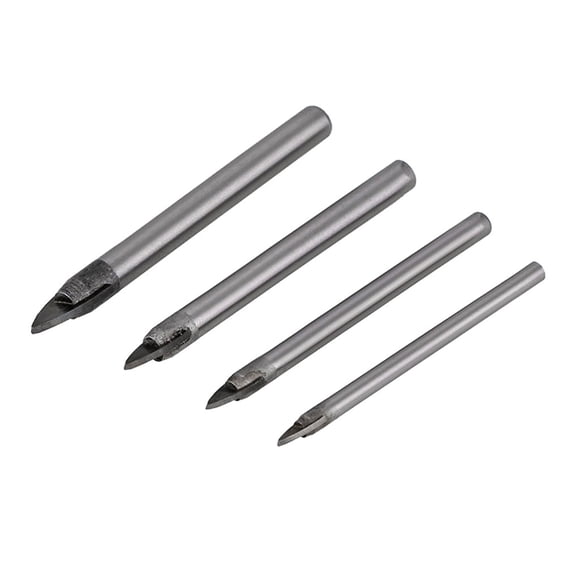 kjfeif 4pcs Set Glass Marble Porcelain Spear Head Ceramic Tile Drill Bit 4/6/8/10mm Tool Extractor Remover Tools for Ceramics, Porcelain, Ceramic Tile