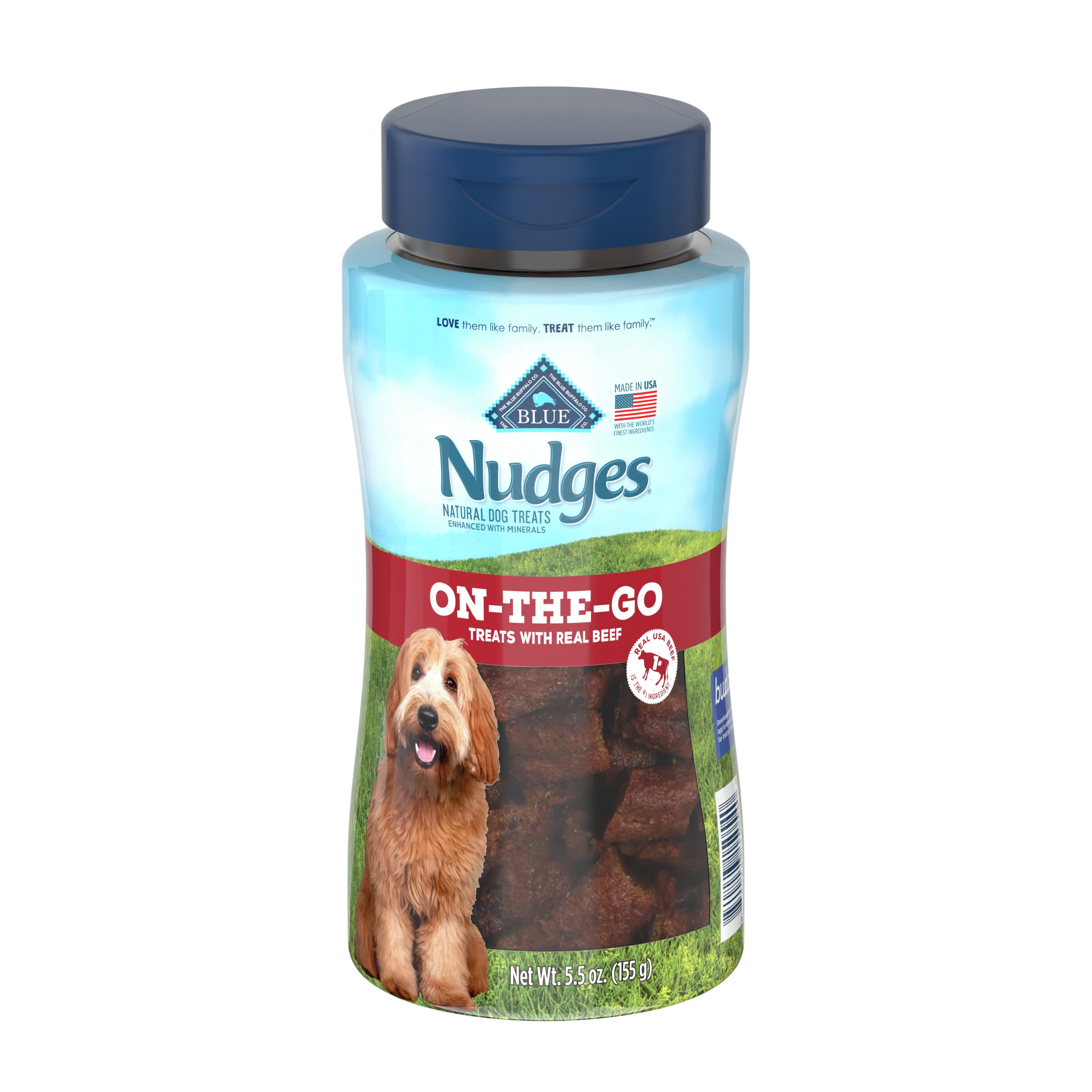 Blue Buffalo Nudges On The Go Natural Dog Treats, Beef 5.5oz Reusable
